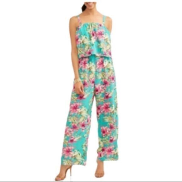 Super cute Floral Print Jumpsuit, Spring, Lightweight, Elastic Wais - Picture 1 of 9